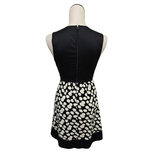 Anthropologie LEIFNOTES Womens Size 2 Notched Dots Corduroy Dress Black Ivory - Picture 2 of 14